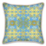 Gold Blue Damask -Lion’s Garden