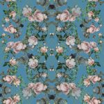 Cloudy Teal Floral Garden