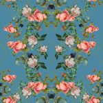 Teal Floral Garden