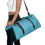 Turquoise Floral Garden Duffle Bag