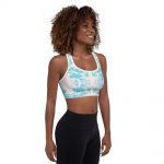 WHITE Floral Garden Padded Sports Bra